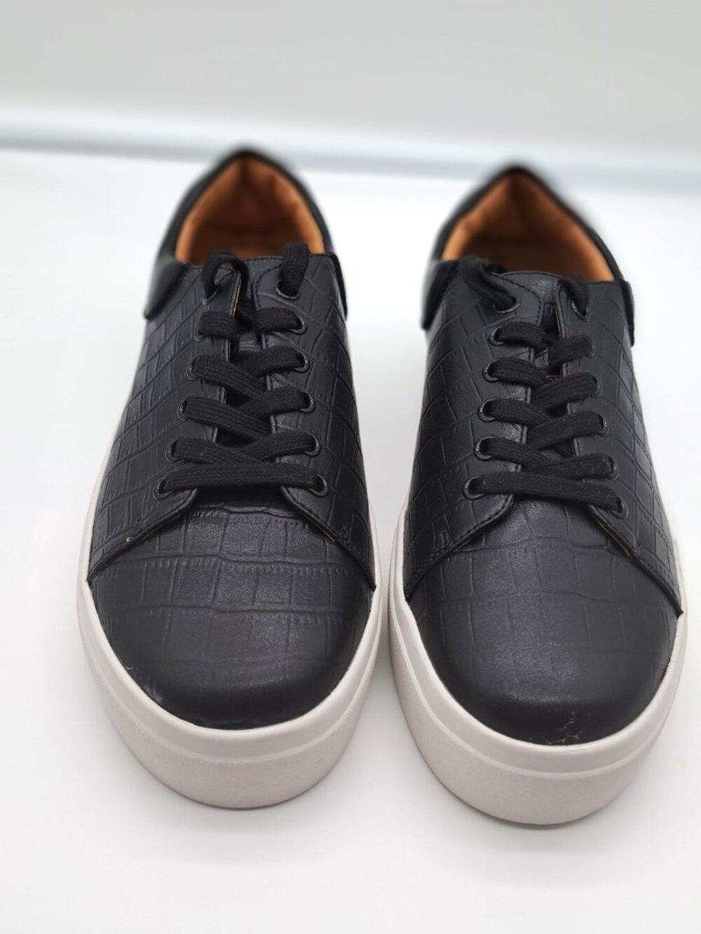 Belle & Bloom  Just A Dream Croc Leather Sneaker in Black - Size 7